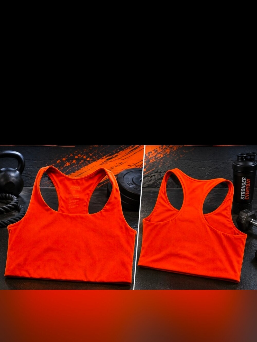 Girlfriend Collective Orange Racerback Crop Top